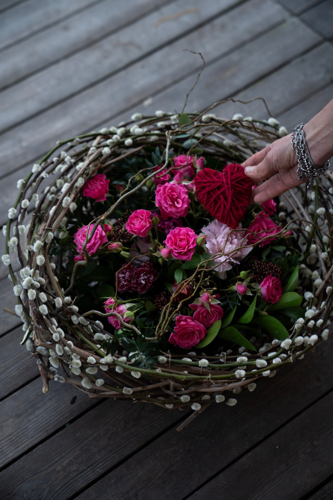 composizione floreale artigianale